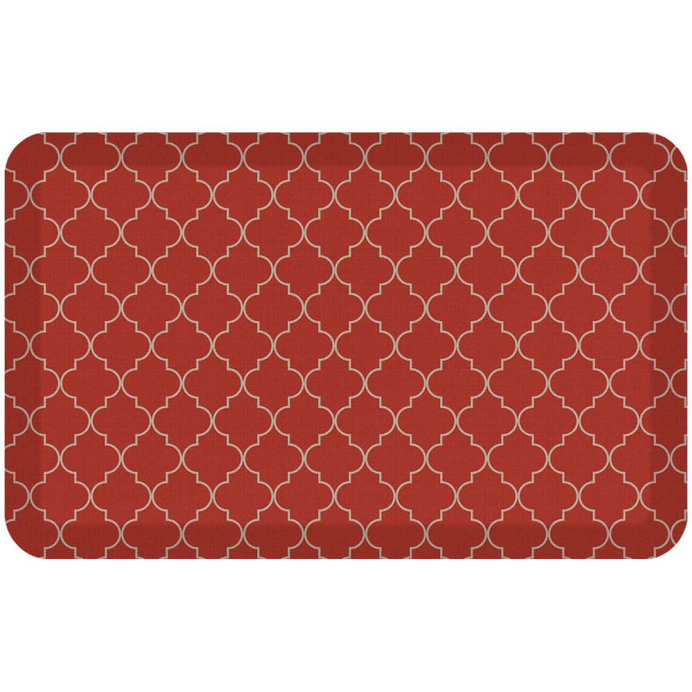 GelPro Designer Comfort Polyurethane Anti-Fatigue Floor Mat For Hard Flooring, 20in x 32in, Trellis Red MPN:106-P-2032-TRRC