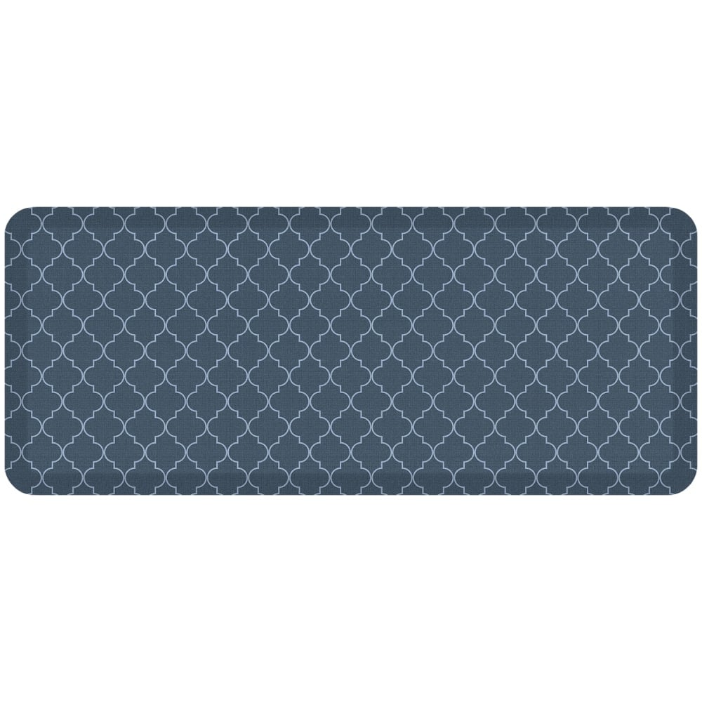 GelPro Designer Comfort Polyurethane Anti-Fatigue Floor Mat For Hard Flooring, 20in x 48in, Trellis Blue MPN:106-P-2048-TRDS