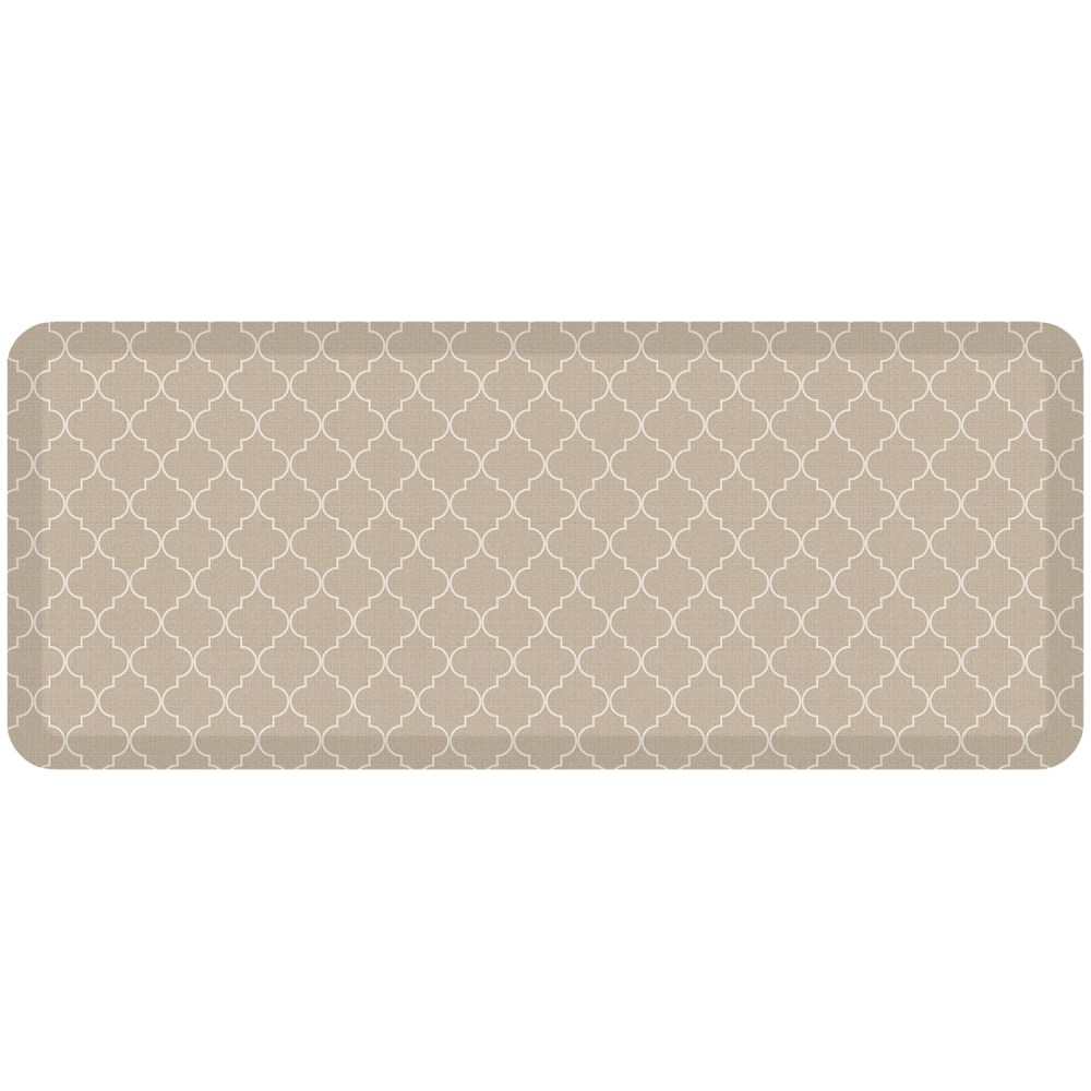 GelPro Designer Comfort Polyurethane Anti-Fatigue Mat For Hard Floors, 20in x 48in, Trellis Khaki MPN:106-P-2048-TRKH