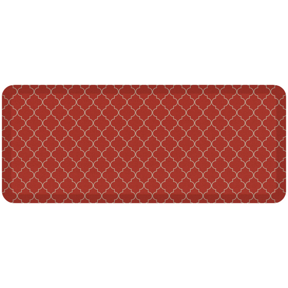 GelPro Designer Comfort Polyurethane Anti-Fatigue Mat For Hard Floors, 20in x 48in, Trellis Red MPN:106-P-2048-TRRC