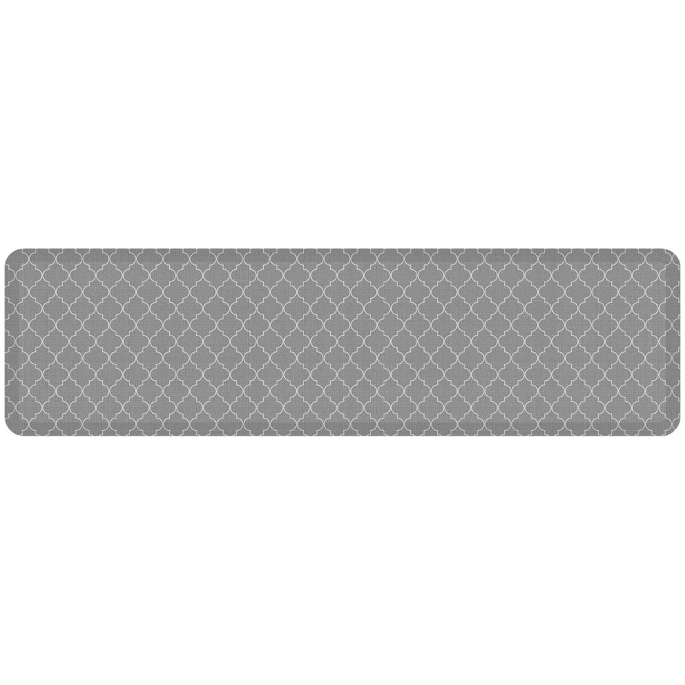 GelPro Designer Comfort Polyurethane Anti-Fatigue Floor Mat For Hard Flooring, 20in x 72in, Trellis Gray MPN:106-P-2072-TRCG