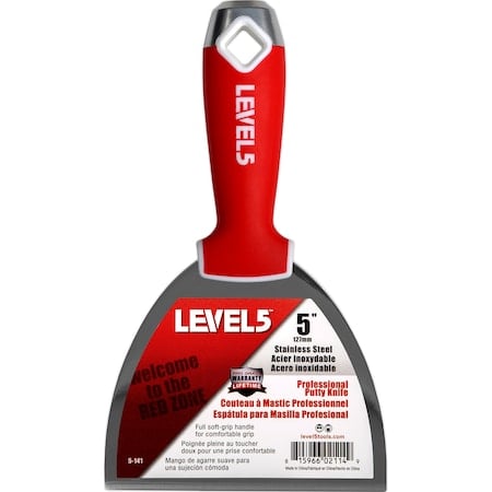 Putty Knife, SS, Soft Grip, 5