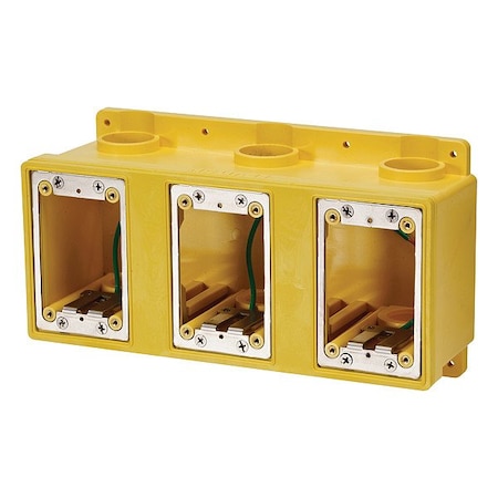 Electrical Box, 109.1 cu in, 1, PVC, Rectangular Shape MPN:FDBX3-YL