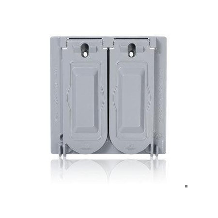 Weatherproof Cover, Weatherproof Boxes Box Type, 2 Gang, Aluminum, Duplex Receptacle Cover Type MPN:WM2V-GY