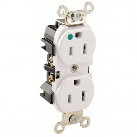 Receptacle, 15 A, 125V AC, White, Nylon MPN:8200-W