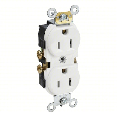 Receptacle, 15 A, 125V AC, White, Nylon MPN:CR15-W