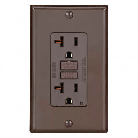 Leviton GFNT2 Self-Test SmartlockPro Slim GFCI Non-TR Receptacle LED Indicator 20A Brown GFNT2