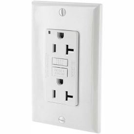 Leviton GFNT2-W 20A SmartlockPro Self-Test GFCI Duplex Recpt Ind Light Wire Leads White GFNT2-W