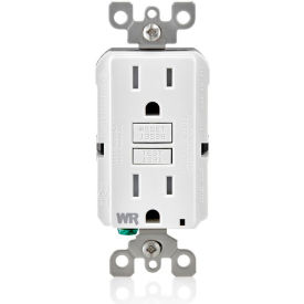 Leviton GFWT1-W 15A SmartlockPro Self-Test GFCI Duplex Receptacle Weather & Tamper Resistant White GFWT1-W