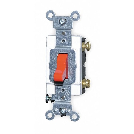 Wall Swtch, 1-Pole, 120/277V, 20A, Red, Toggl MPN:1221-SR