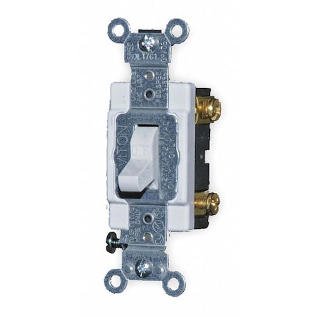 Wall Swtch, 1-Pole, 120/277V, 20A, Wht, Toggl MPN:1221-SW