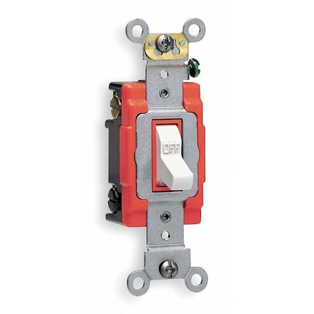 Wall Swtch, 2-Pole, 120/277V, 20A, Wht, Toggl MPN:1222-2W