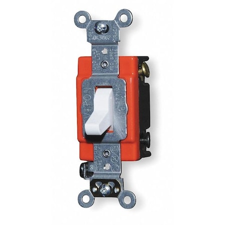 Wall Switch, 4-Way, 120/277V, 20A, Wht, Toggl MPN:1224-2W