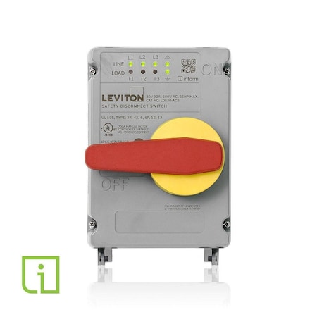 Disconnect Switch, Nonfusible, 3PST, Three Phase, NEMA 12, 13, 3R, 4, 4X, 6, 6P, Indoor/Outdoor MPN:LDS30-ACS