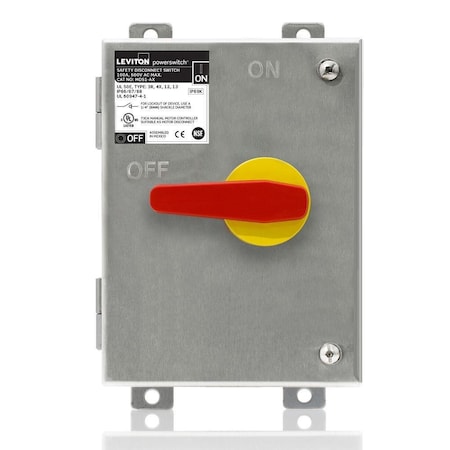 Disconnect Switch, Nonfusible, 3PST, Single Phase, NEMA 12, 13, 3R, 4X, Indoor/Outdoor MPN:MDS1-AX