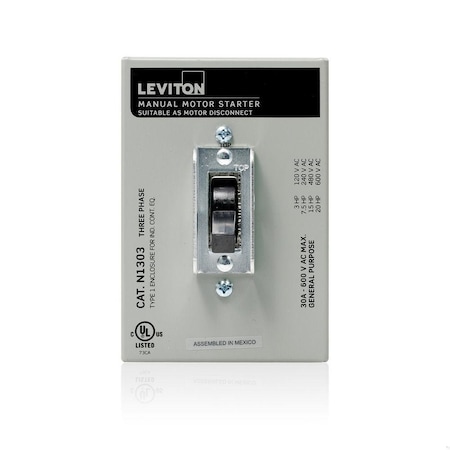 Manual Motor Switch, 30 A, 3 P, 3 Phase, Toggle, Powerswitch Series, NEMA 1 MPN:N1303-DS
