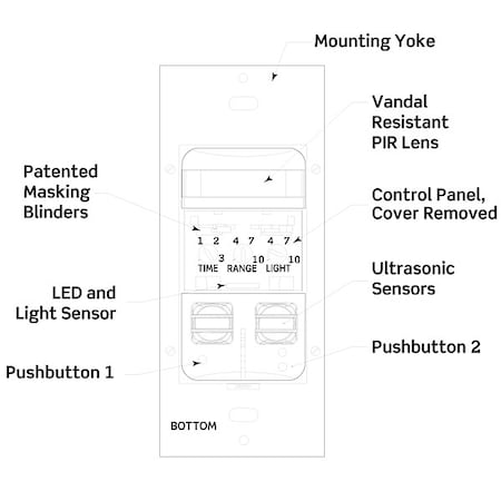 Wall Mount Sensor, Occupancy, Photocell, Vacancy, Gray, 2, 400 sq ft, Fluorescent, Incandescent, LED MPN:OSSMD-GAG
