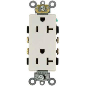 Leviton 16342-W 20A 125V Decora Plus Duplex Receptacle Self Grounding White 16342-W - Pkg Qty 10