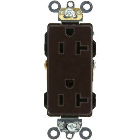 Leviton 16362 20a 125v Decora Plus Duplex Receptacle Self Grounding Brown 16362 - Pkg Qty 10