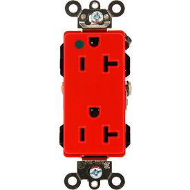 Leviton 16362-Hgr 20a 125v Decora Plus Duplex Receptacle Self Grounding Red 16362-HGR - Pkg Qty 10