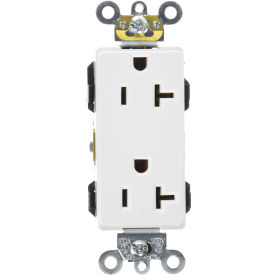Leviton 16362-W 20a 125v Decora Plus Duplex Receptacle Straight Blade White 16362-W - Pkg Qty 10