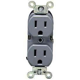 Leviton 5252-GY 15A 125V Duplex Receptacle Gray 5252-GY - Pkg Qty 10