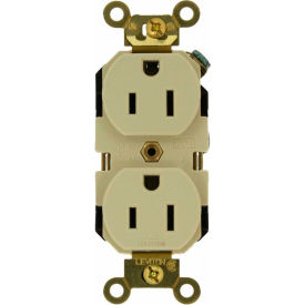 Leviton 5262-I 15a 125v Duplex Receptacle Self Grounding Ivory 5262-I - Pkg Qty 10