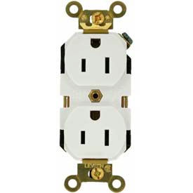 Leviton 5262-W 15a 125v Duplex Receptacle Self Grounding White 5262-W - Pkg Qty 10