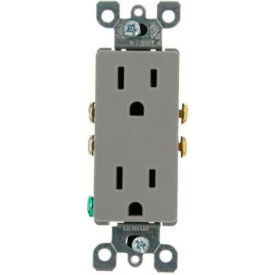 Leviton 5325-GY 15A 125V Decora Duplex Receptacle Grounding Gray 5325-GY - Pkg Qty 10