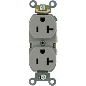 Leviton 5362-Gy Duplex Receptacle Straight Blade Gray 5362-GY - Pkg Qty 10