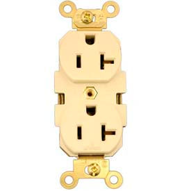 Leviton 5362-SI Duplex Receptacle Straight Blade Contractor Pack Ivory 5362-SI - Pkg Qty 10