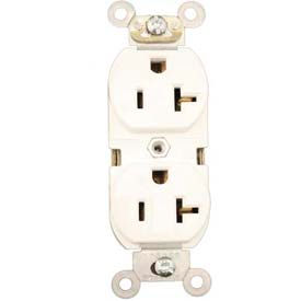 Leviton 5362-W 20a 125v 2p 3w Duplex Receptacle Straight Blade White 5362-W - Pkg Qty 10