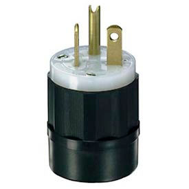 Leviton 5466-C 20A 250V NEMA 6-20P 2P 3W Plug Grounding Black-White 5466-C - Pkg Qty 10