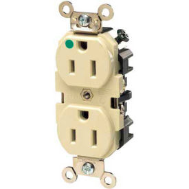 Leviton 8200-I 15a 125v 2p 3w Duplex Rcpt Str. Blade Self Grounding Ivory 8200-I - Pkg Qty 10
