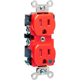 Leviton 8200-Sgr 15a 125v Duplex Receptacle Tamper-Resistant Red 8200-SGR - Pkg Qty 10