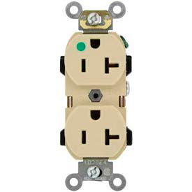 Leviton 8300-HI 20A 125V Duplex Receptacle Ivory 8300-HI - Pkg Qty 10