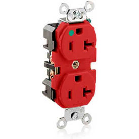 Leviton 8300-HR 20A 125V Duplex Receptacle Red 8300-HR - Pkg Qty 10