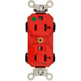 Leviton 8300-R 20a 125v Duplex Receptacle Red 8300-R - Pkg Qty 10
