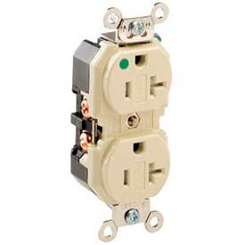 Leviton 8300-Sgi Duplex Receptacle Straight Blade Self Grounding Ivory 8300-SGI - Pkg Qty 10