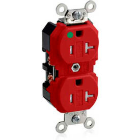 Leviton 8300-Sgr Duplex Receptacle Straight Blade Self Grounding Red 8300-SGR - Pkg Qty 10