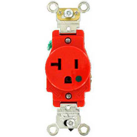 Leviton 8310-R 20a 125v Single Receptacle Red 8310-R - Pkg Qty 10