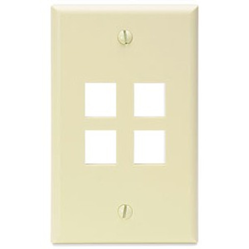 Leviton QuickPort - Wall mount plate - ivory - 4 ports MPN:41080-4IP