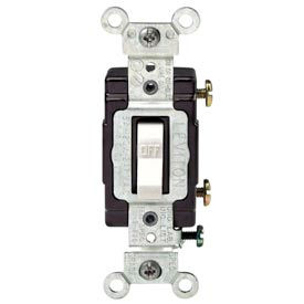 Leviton CS115-2W 15 Amp 120/277 Volt Single-Pole Grounding Side WiredWhite CS115-2W - Pkg Qty 10