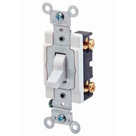 Leviton CS120-2W 20 Amp 120/277 Volt Single-Pole Grounding Side WiredWhite CS120-2W - Pkg Qty 10