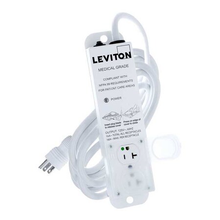 Outlet Strip, Medical Grade, 2 5-20R, 5-20P, 15 ft., White MPN:5302M-2N5