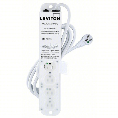 Outlet Strip, 4 Hospital Grade, NEMA 5-15P, 7 ft MPN:5304M-1N7