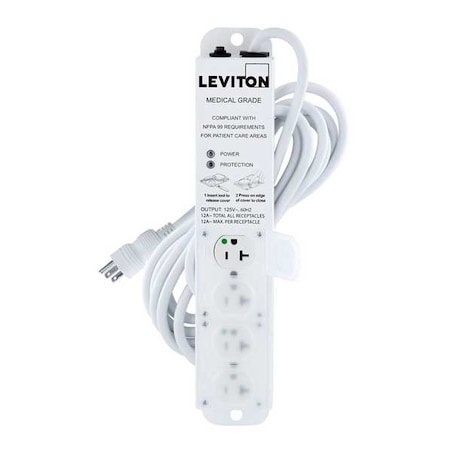 Outlet Strip, Surge, Rack Mounted, 4 5-20R, 5-20P, 15 ft., White MPN:5304M-2S5