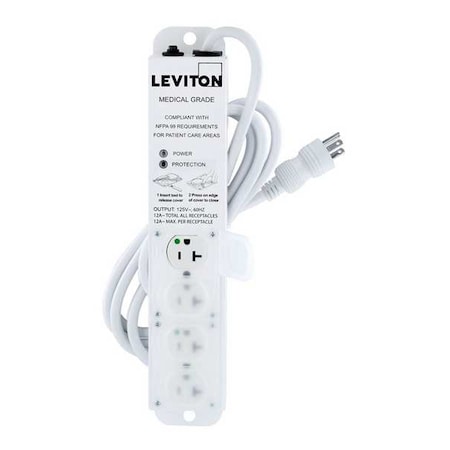 Outlet Strip, Surge, Rack Mounted, 4 5-20R, 5-20P, 7 ft., White MPN:5304M-2S7