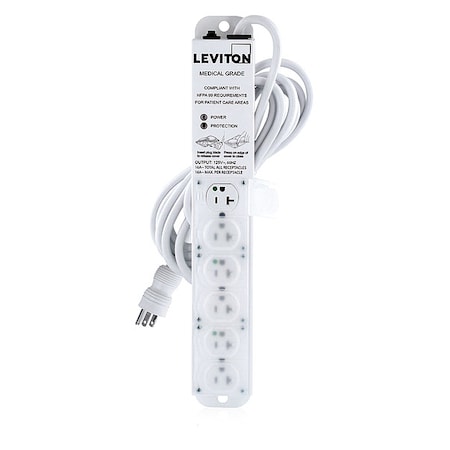 Power Strip, Surge, 5-20R, 5-20P, 15 ft., White MPN:5306M-2S5
