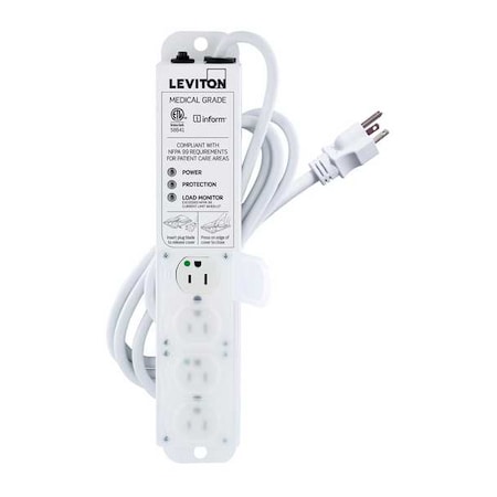 Outlet Strip, Surge, Rack Mounted, 4 5-15R, 5-15P, 7 ft., White MPN:53C4M-1S7